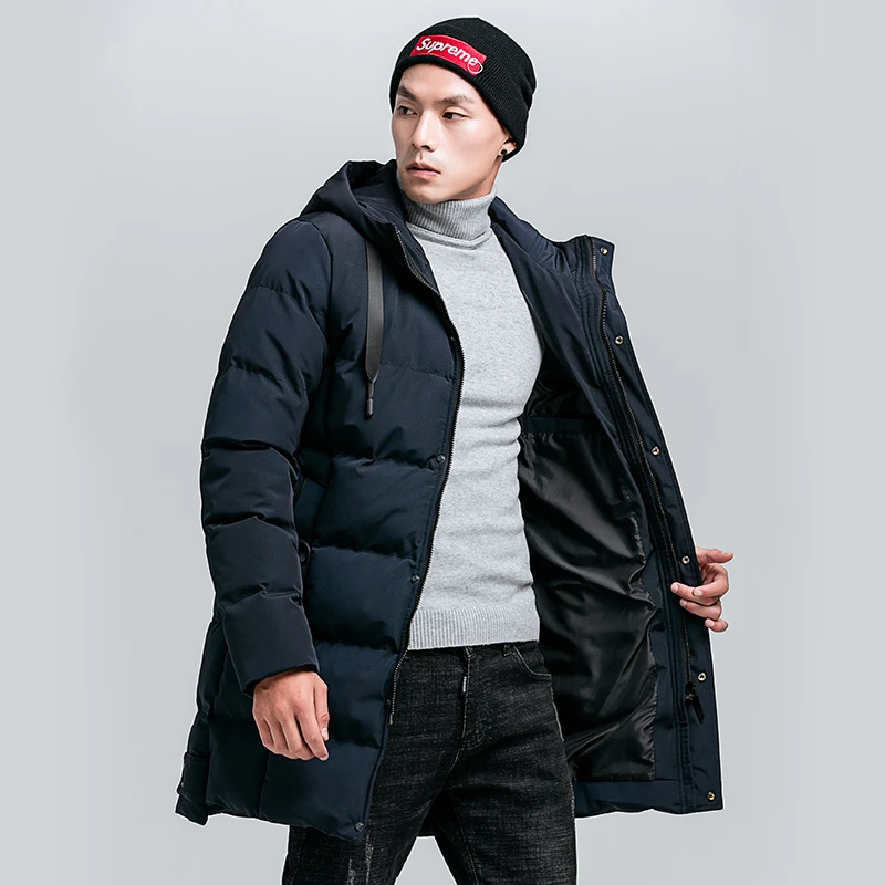 Winter Jackets Men Hooded Long Coat Black Parka Thick Keep Warm Windproof Outerwear Casual Mens Clothes Puffer Jackets Plus Size