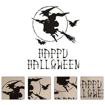 

2pcs Halloween Witch Sticker Removable Durable Wall Sticker Halloween Decor Wall Decal for Party Festive