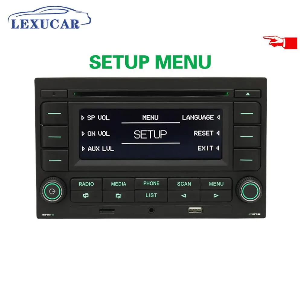 Bluetooth RCN210 CD-плеер зеленый светильник автомобильный Радио USB MP3 AUX 31G 035 185 для VW Skoda Polo 9N Golf Jetta MK4 Passat B5 RCN 210