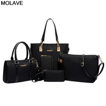 MOLAVE, рюкзак, Модный женский, для улицы, набор из шести частей, на молнии, нейлон, одноцветная, сумка для путешествий, высокое качество, повседневная женская сумка для багажника, сумка-тоут, Bolsos