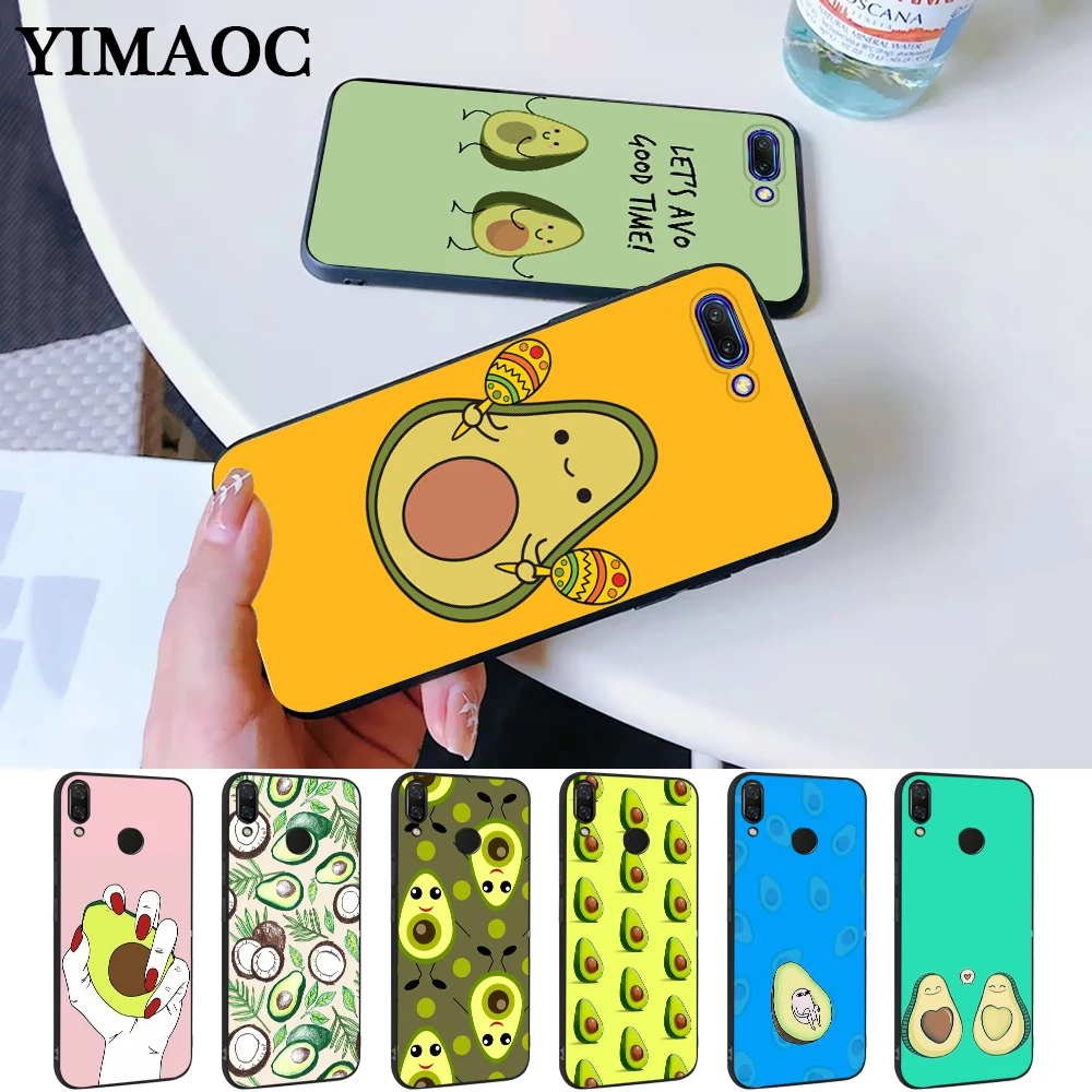 

Cute Avocado Food Silicone Case for Huawei honor 6A 7A Pro 7X 8 Lite 8X 8C 9 Note 10 View 20 9X