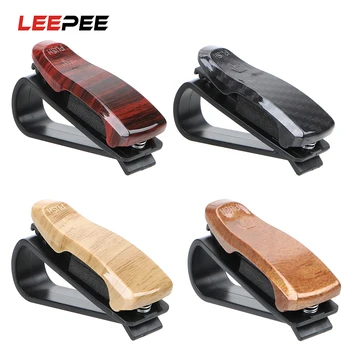 

LEEPEE Car Vehicle Sun Visor Sunglasses Clamp Wood Grain Glasses Case Eyeglasses Holder Glasses Holder Auto Fastener Clip