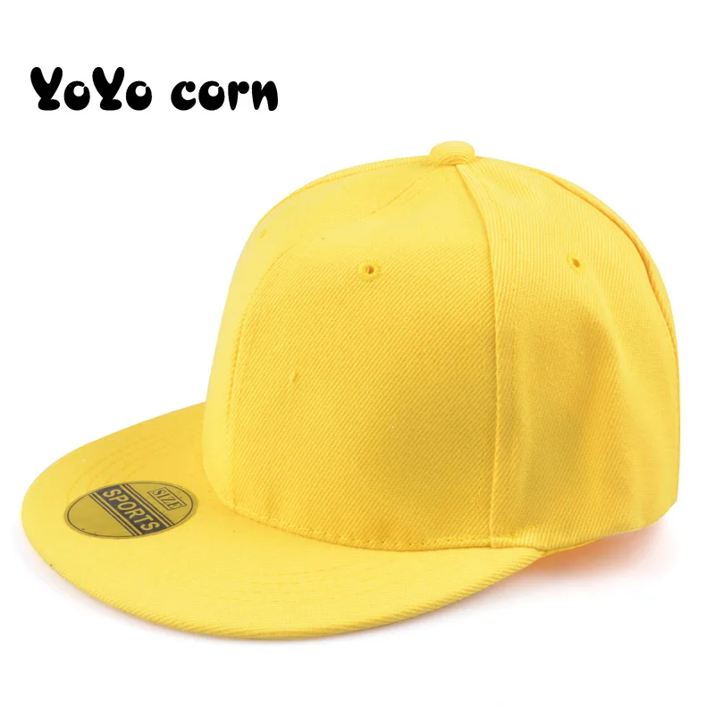 YoyocornFlat-шляпы с полями для мужчин и женщин легкая доска Кепка для уличных танцев бейсбольная плоская кепка весенняя и осенняя уличная шляпа для отдыха - Color: yellow