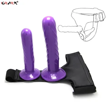 Double Penis Dildo Strapon Ultra Elastic Harness Belt Strap On Dildo Adult Vagina Anal Sex Toys for Woman Couples Sex Products 5