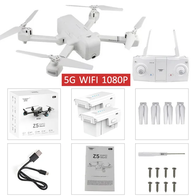 Wifi FPV Дроны с камерой HD 720P 1080P селфи Дрон двойной gps динамический следить за одной кнопкой автоматического возврата игрушечный Квадрокоптер - Цвет: White 5G1080 2Batter