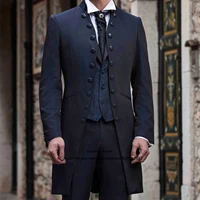 Mens Suits Classic Double Breasted Blazer Formal Business 3 Piece Sets Wedding Groom Tuxedo Terno Masculino Jacket+Vest+Pants 1