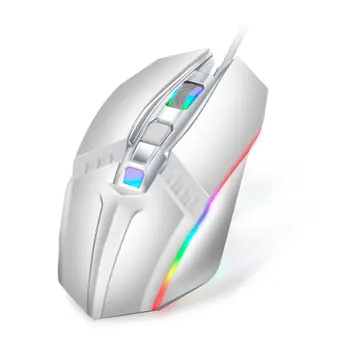 

Mouses RGB White Black Wired Cool Gaming Mouse 800-2400DPI Esports Mouse Internet Mouse Glowing Mouse For Office Home