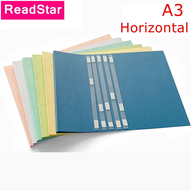 10PCS/LOT A3 Horizonal Thermal binding cover 8-10mm Plain surface paper covers Grain paper binding covers color book covers