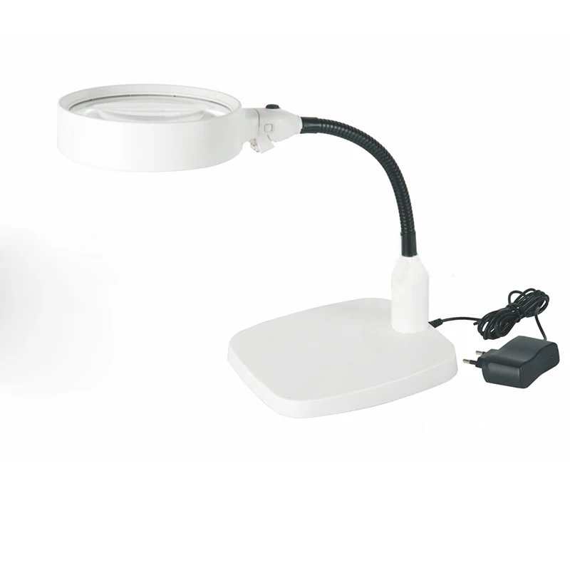 

Table Standing LED Lighting Repairing Magnifier AC 100V-240V Reading Magnifying Glass with LED Light Flexible Jewel Loupe 10x