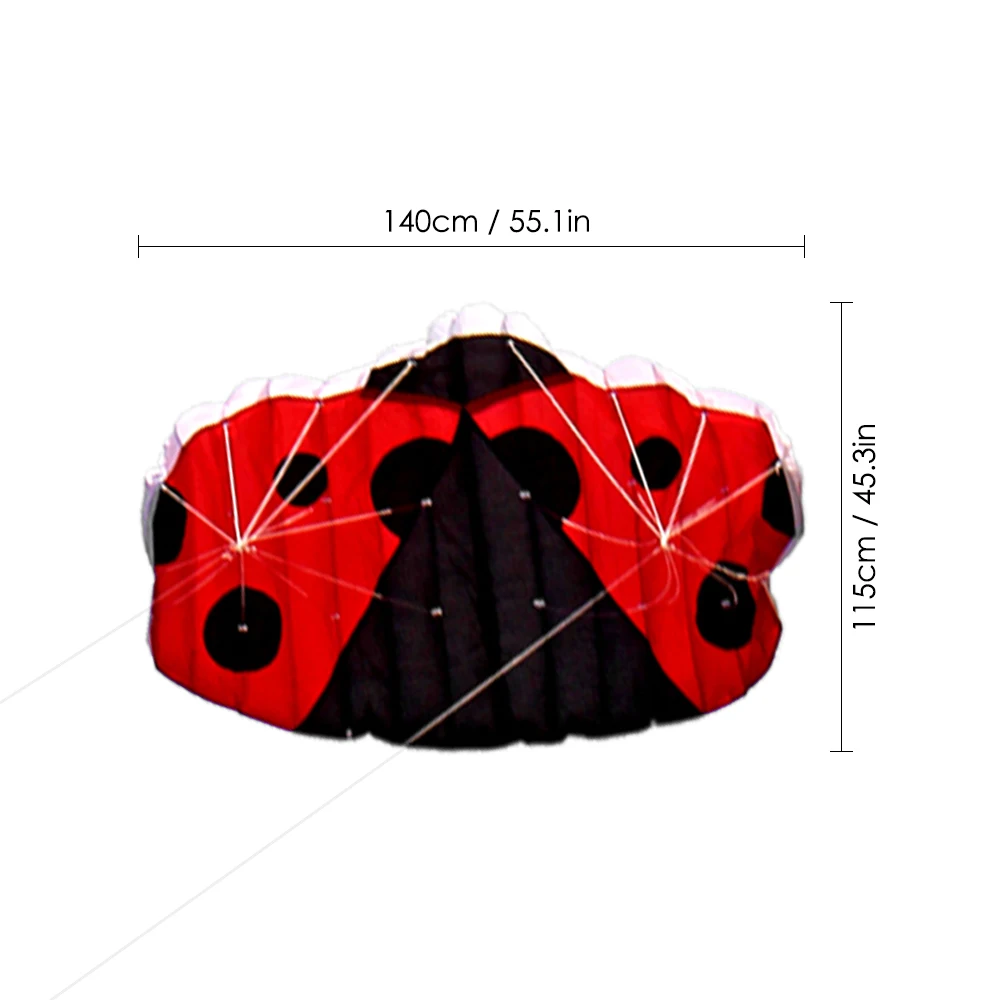 140x74 см Летающий воздушный змей Бескаркасный мягкий двухлинейный трюк Божья коровка парафойл воздушный змей огромный парашют спортивный пляжный Летающий воздушный змей