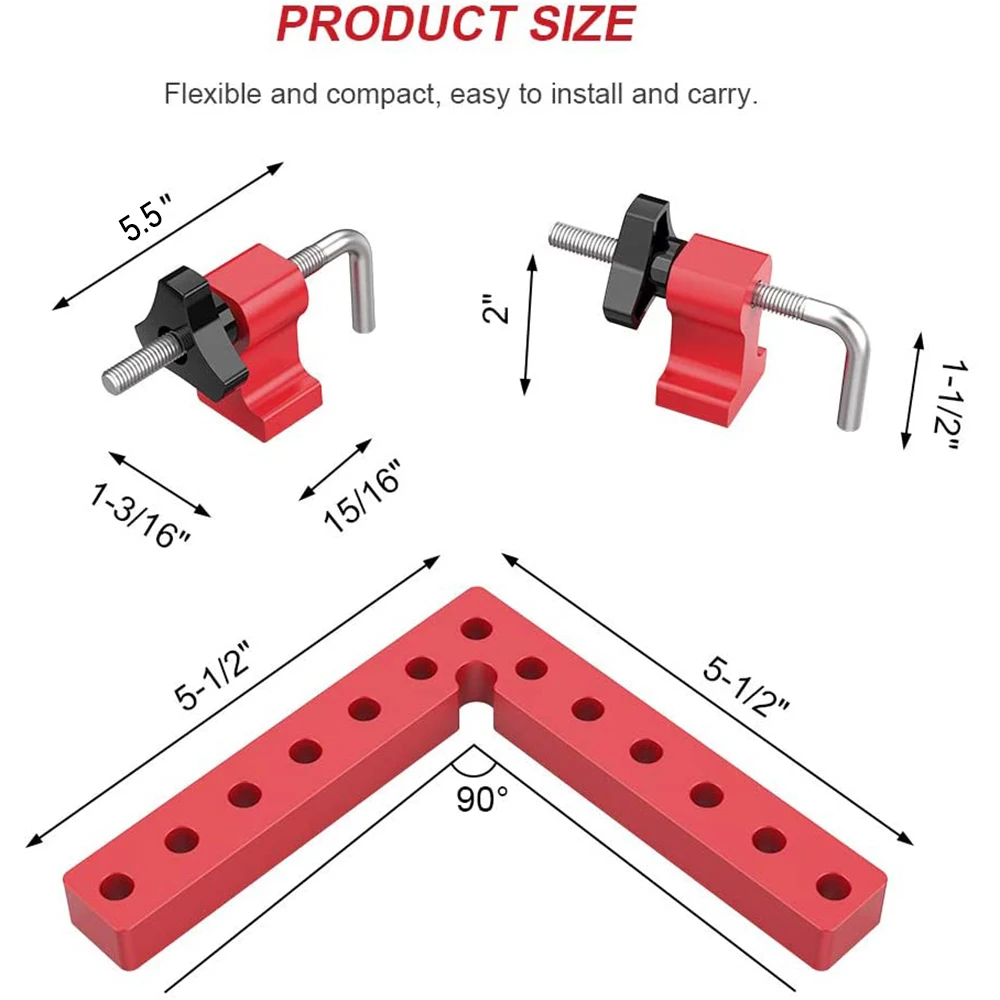 GanWei Woodworking Precision Clamping Square L-Shaped Auxiliary Fixture Splicing Board Positioning Fixed Clip Woodworking Tool
