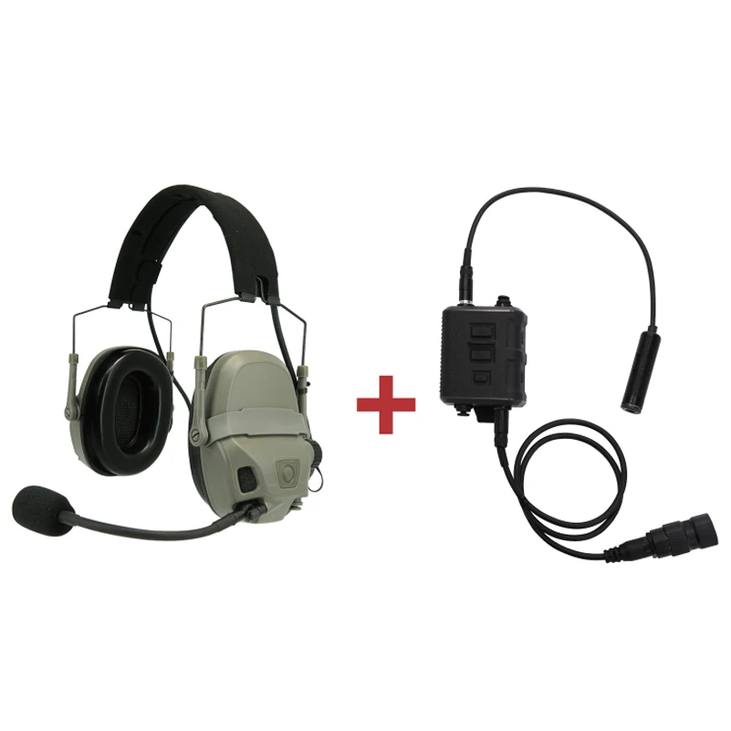 FMA FCS AMP Tactical Headset Communication Noise Reduction V60 PTT Upgraded Gear 