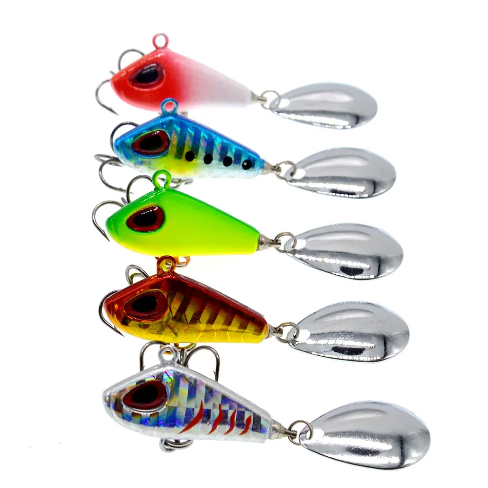 Bassland New Metal Mini VIB Hard Lure With Spoon Fishing Lures 6g10g15g25g Crankbait Vibration Spinner Sinking Bait Tackle