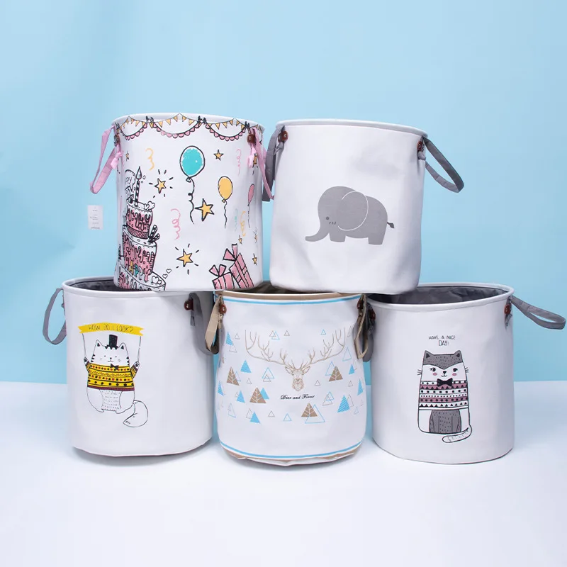 Cotton Linen EVA Large Laundry Basket Hamper Foldable Dirty Clothes Storage Organizer Kids Room Toys Bin 36x38cm | Дом и сад