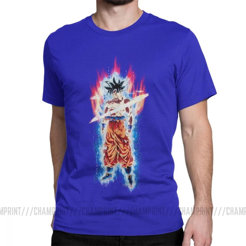 Goku Beerus Dragon Ball, мужские футболки, Vegeta Dbz, аниме, Harajuku, Забавные футболки, короткий рукав, вырез лодочкой, футболки, чистый хлопок, рисунок - Цвет: Синий