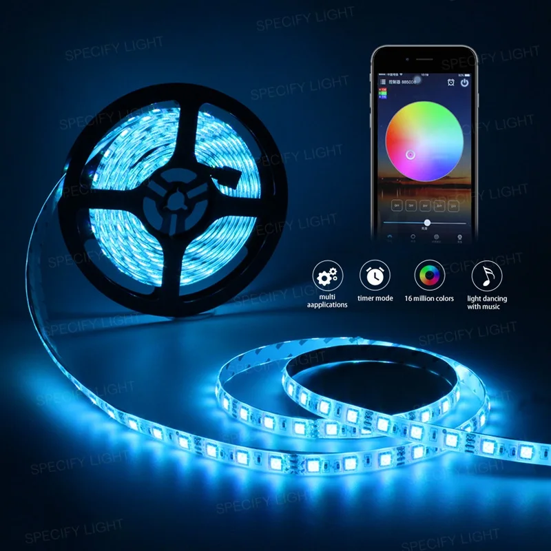 5M 10M 15M 20M RGB LED Stripe Light SMD 5050 IP65 Waterproof RGB Tape DC12V Ribbon Diode Flexible LED Strips Flexible Kit 24 Key Remote Controller (4)