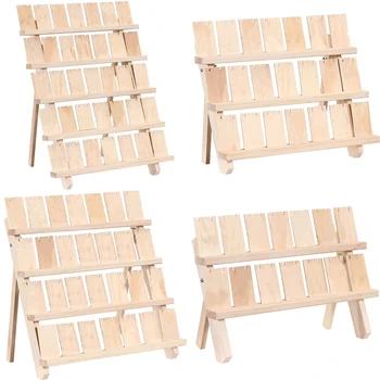 

Jewelry Display Tray Pendant Earrings Rings Display Blocks Solid Wood Jewelry Display Holder Earring Stand