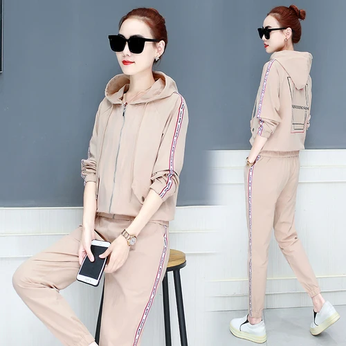 

Fashion Hooded Two Piece Set Tracksuit For Women Large Big Size Women's Suit Conjunto Feminino Ensemble Femme Deux Pieces