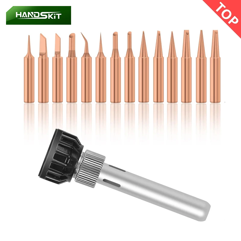 

15 Pcs Soldering Iron Tips Pure Copper Solder Iron Tip 900M Tip for Soldering Rework Station for 936, 937, 938, 969, 858