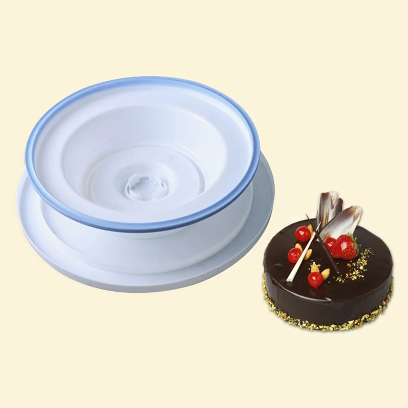 

11 Inch DIY Cake Turntable Baking Tools Plastic Round Cake Rotary Plate Cake Decorating Tools Kitchen Table Rotating Cake Stand