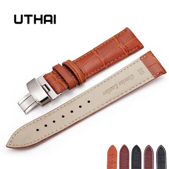 UTHAI B06 Smart Watch Band per uomo donna cinturino in pelle bracciale 18 20 22mm chiusura pieghevole cinturino accessori per orologi braccialetti