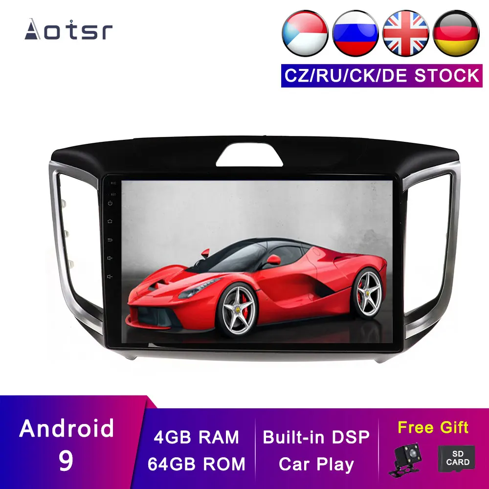 Автомагнитола AOTSR Android 9 для Hyundai Creta IX25 2015-2019 GPS-навигация мультимедиа 2 Din видео