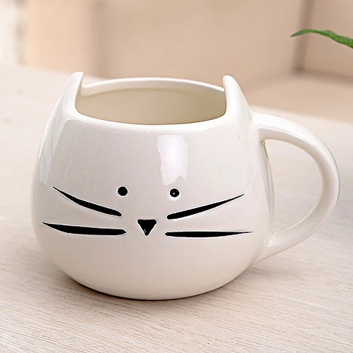 Кофейная чашка Черный кот животное молоко чашка керамическая кружка для влюбленных милый подарок на день рождения, Рождественский подарок(белый