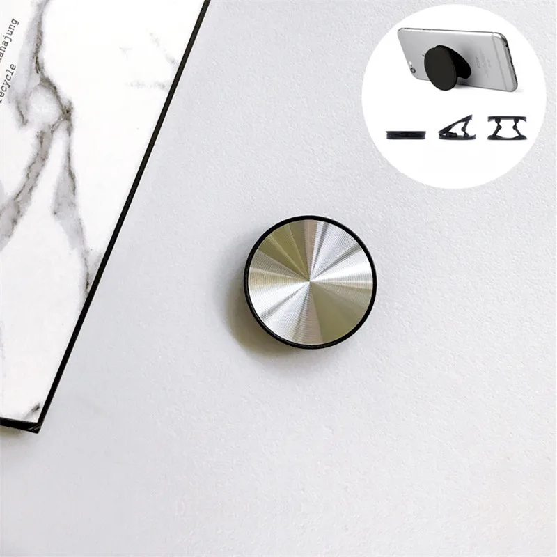 CD Pattern Metal Surface Phone Expanding Socket Stand Grip For Smartphones Finger Holder Phone Socket Holder For All Phone