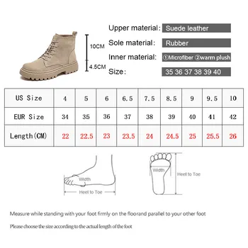 Smile Circle Ankle Boots Suede Leather women Flat platform Short Boots Ladies shoes fashion Autumn winter boots 6