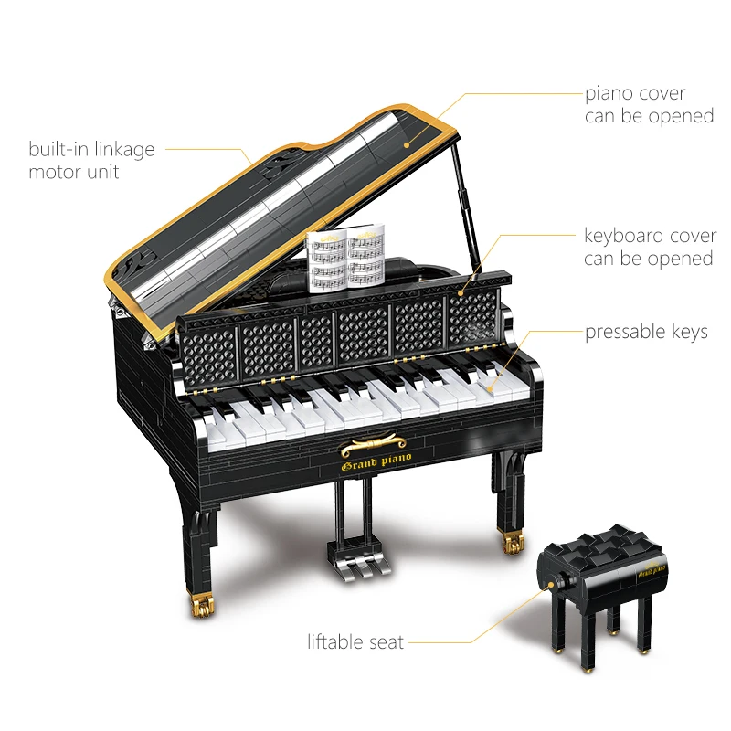 toy grand piano and stool set