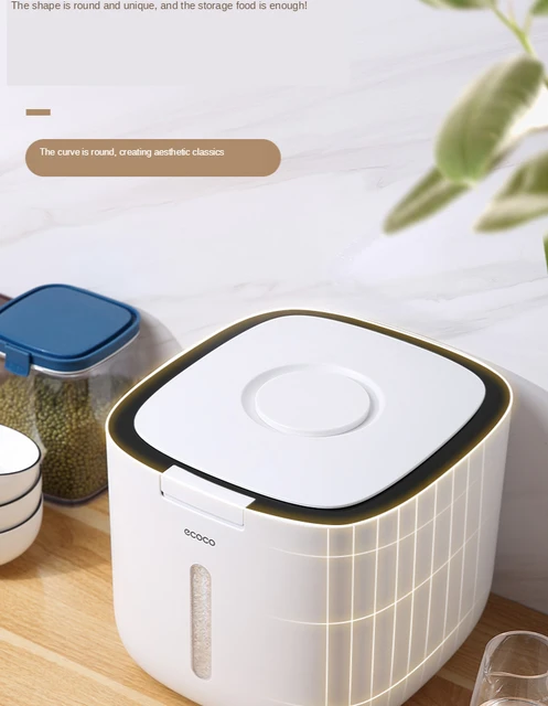 Household Kitchen Rice Storage Box Sealed Insect Proof Moisture Proof Pressed Rice Bucket Plastic Food Storage Container