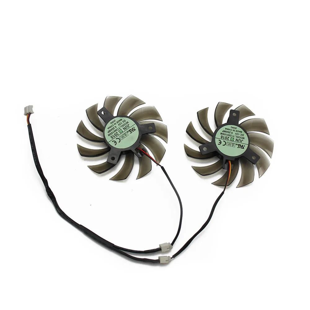 2 шт./компл. T128010SM для GIGABYTE GTX 460 465 560 Ti 580 650 750Ti вентилятора видеокарты 75 мм 12V 0.20A GT440 GT610 GT730 HD 6850 вентилятор