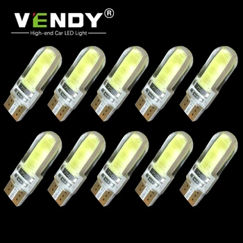

10x T10 W5W COB LED Silicagel Wedge Led Car Marker Light Dome Lamp Auto Bulb For lada vesta granta subaru nissan honda civic fit