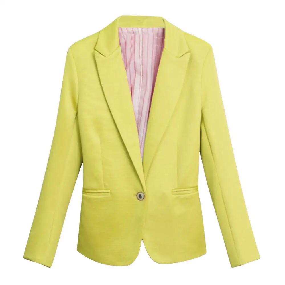 Женский тонкий кардиган блейзер с длинными рукавами и пуговицами, офисный однотонный костюм, повседневная однотонная женская официальная одежда, новая мода