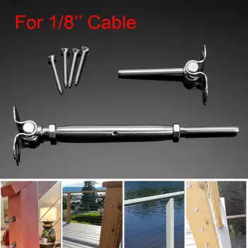 

6 Set Of Stainless Steel Deck Toggle Tensioners for T316 1/8 inch Cable Railing System + Screws