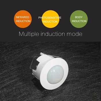 

High Quality 360 Degree 110 220 V/AC Ceiling Mounted Inlay PIR Motion Sensor Switch For Led Light Lamp