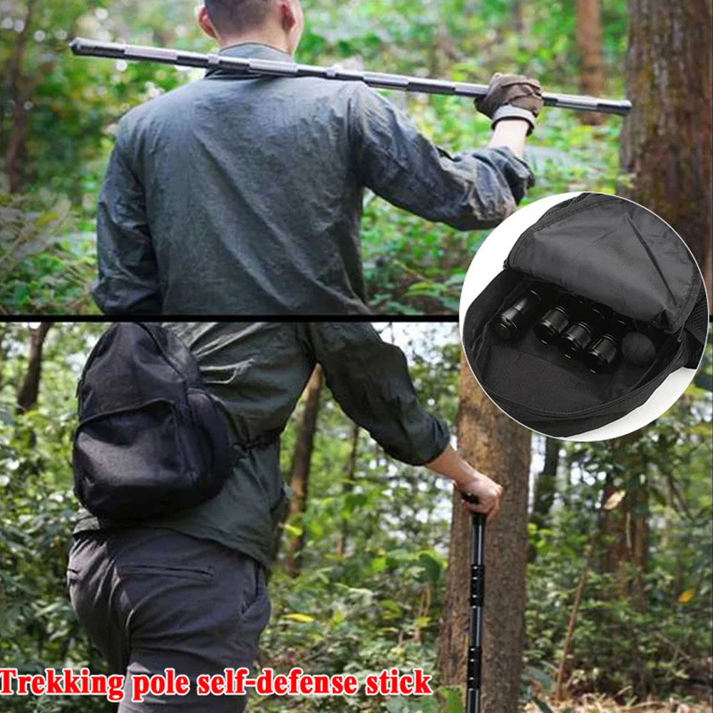 1pcs Aluminum Alloy Tactical Stick Sports Hiking Trekking Pole Outdoor Defensive Tactical Cane Camping Emergen Safety Hnad Tools