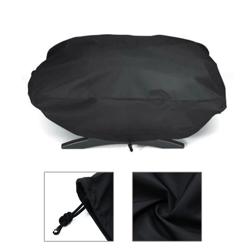 210D Oxford Cloth BBQ Grill Waterproof Dust Cover For Q100/1000 Series Weber 7110 BBQ Grill 67x44x32cm Rainproof Sun