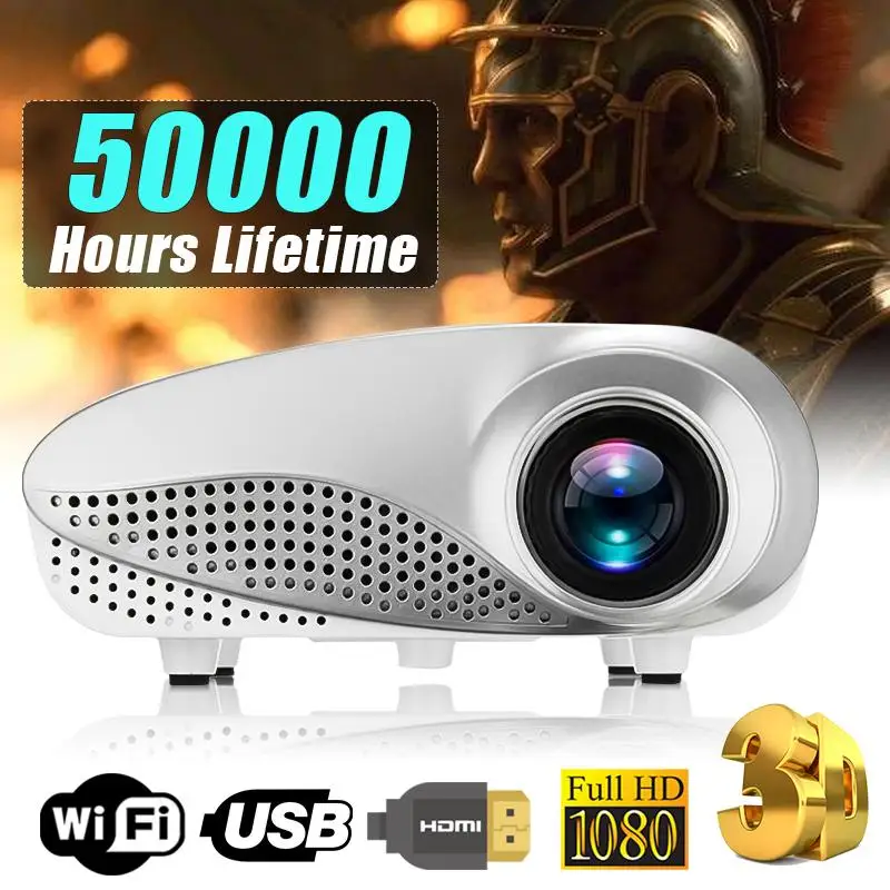 Новый прозрачный Мини Портативный 1080P 3D HD светодиодный проектор Мультимедиа