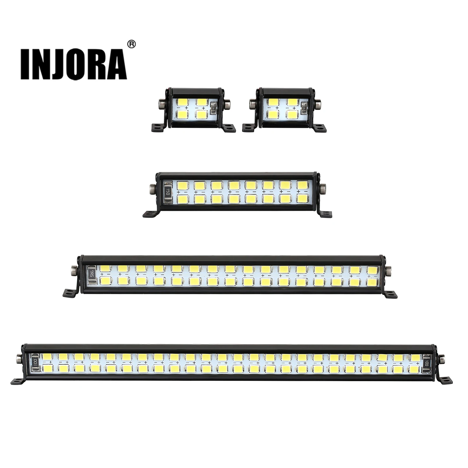 INJORA Helle Lichtleiste 17/52/102/147 mm für 1/10 RC Crawler Car Axial SCX10 90046 TRX-4 TAMIYA CC01 D90 Redcat