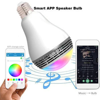 

WiFi Smart RGB E27 Bulb Bluetooth Audio Speakers Lamp Dimmable LED Wireless Music Bulb Light Color Changing WiFi App Control