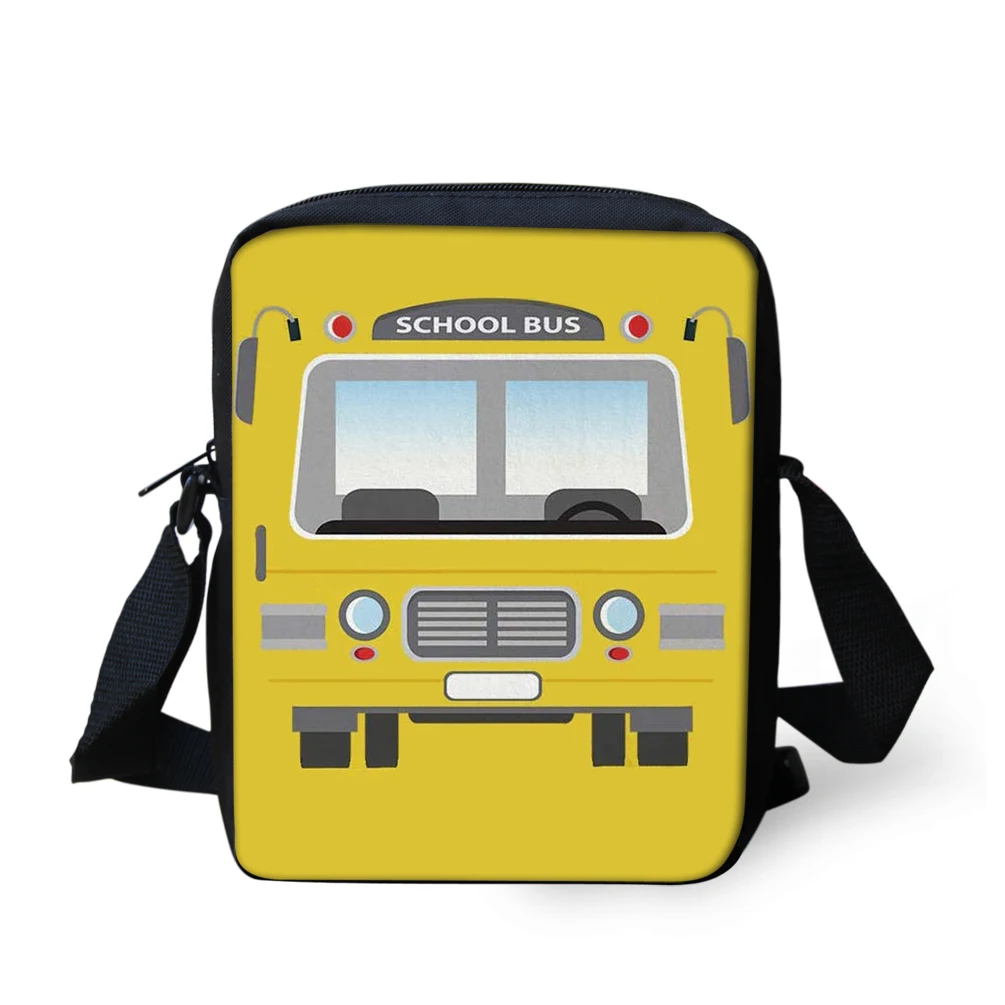 School Bus Print Yellow Bags Boy Girls Schoolbags Children Book Bags Pencil Case Back to School Print Toddle Premary