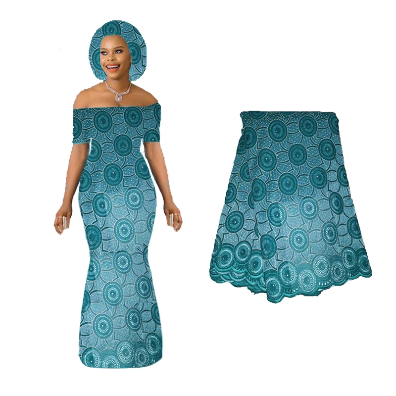 

African Lace Fabric Latest 2019 Nigerian France Lace Fabric High Quality Mint Green Purple Red For Women Dress with Stones