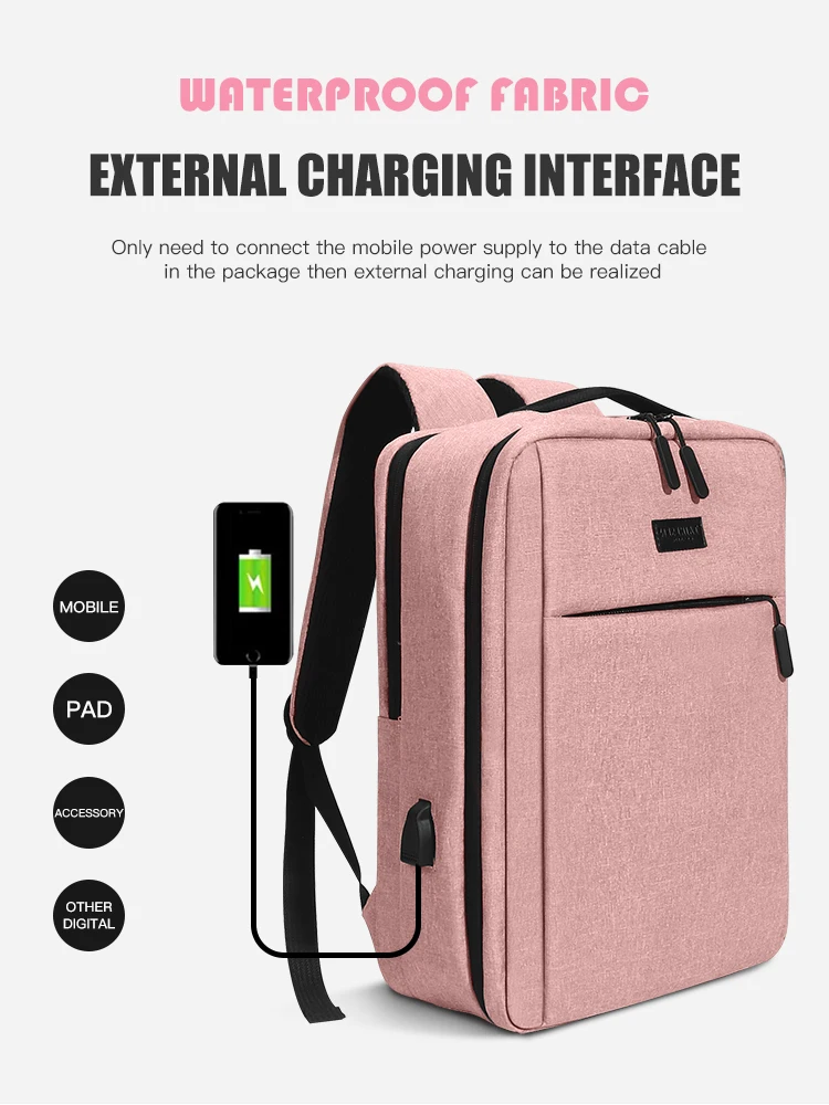 Mochila Laptop Usb para Mulheres e Homens Mochila Escolar Mochila de Viagem Bolsa de Lazer 15.6 16 17.3 - Imagem 4