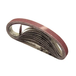 Correa de lijado de 15x452mm, Herramientas abrasivas para máquina pulidora M10, 60/120/240/400/600 de grano, 10 Uds.