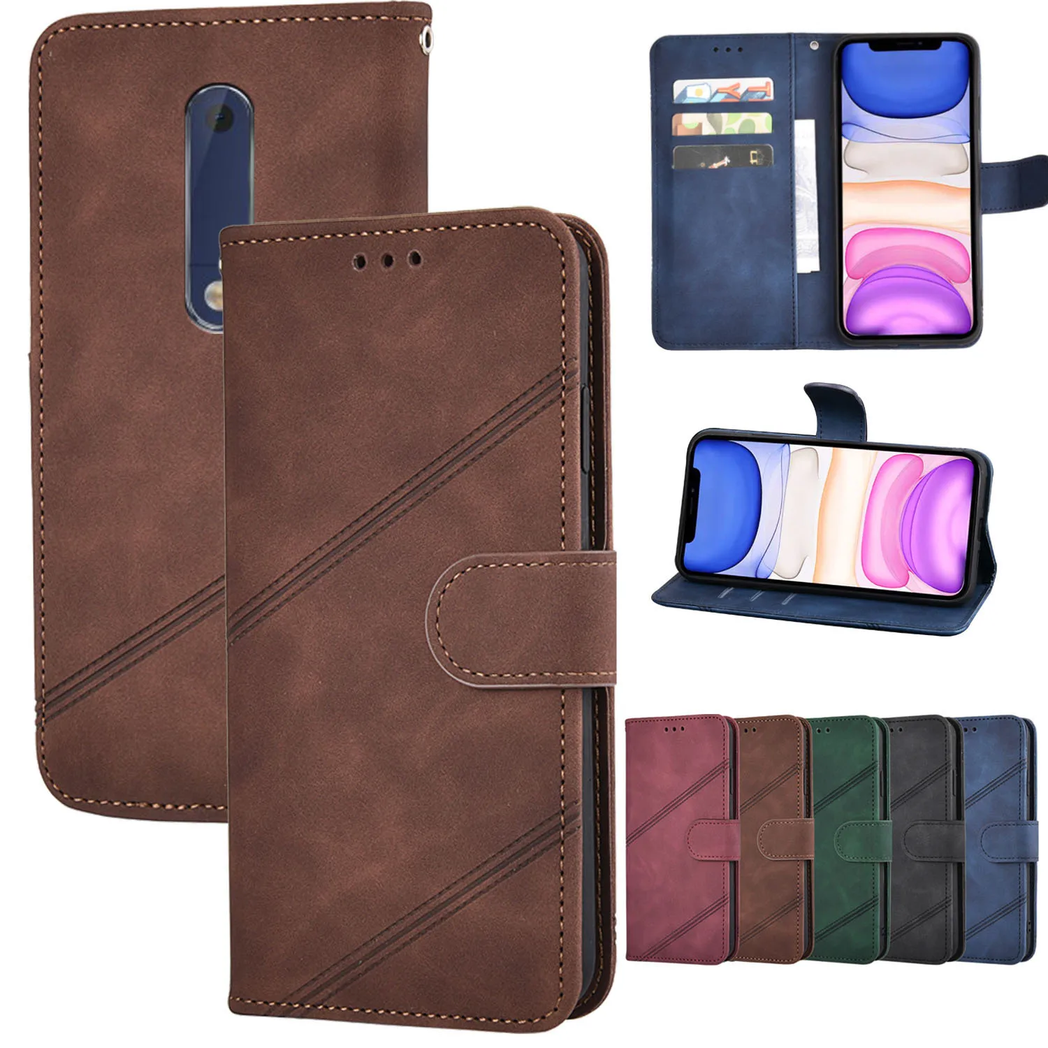 

Leather Case For Nokia 3 5 6 7 8 2017 9 Flip Cover For Nokia 2.1 3.1 5.1 6.1 Pus 7 8 Sirocco 8.1 X3 X5 X6 X7 X71 Phone Case Bag