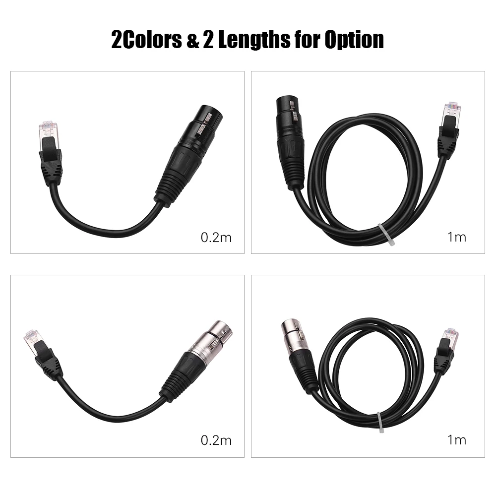 RJ45 мужской сетевой разъем для 3-Pin Mini XLR Женский удлинитель DMX512 кабель для сцен и студий кабели провода серебро/черный Цвета