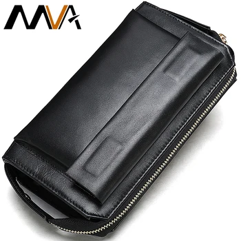 

Men's Wallet Genuine Leather Clutch Male Purse for Men Zip Clutch Men's Genuine Leather Wallet Men portomonee Money Bag New 9032
