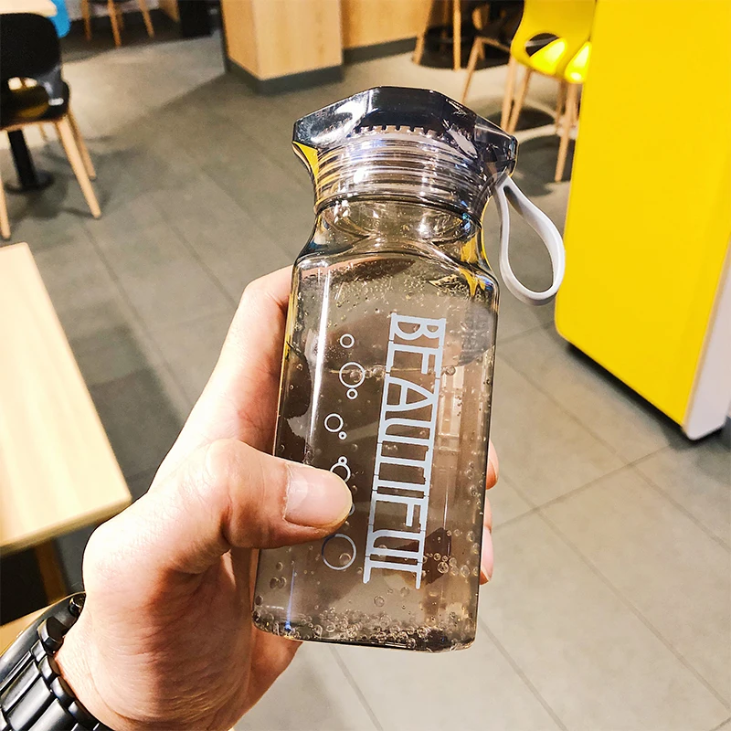 Квадратная бутылка для воды оригинальные Прозрачные Портативные пластиковые