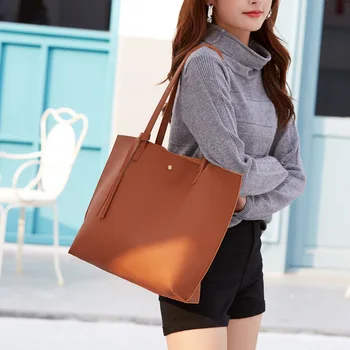 

New Fashion Large Capacity Women's Shoulder Bags Tassel Tote Handbag Shopping Bag Totes Women Bag Travel Purse